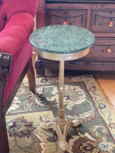 Mesa Auxiliar de Latón Tradicional Personalizable al por Mayor con Tapa de Mármol Verde, Muebles Decorativos para Sala de Estar - Product Image 6