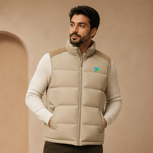 <b>Men</b> <b>Winter</b> Puffer <b>Vest</b> Durable Polyester Fabric Warm Padding Quilted Design Full Zip Front Functional Pockets Outdoor Clothing - Product Image 1