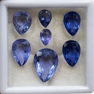 Pierre précieuse naturelle en fluorite bleue, taillée en poire et coussin, plusieurs tailles disponibles, pour fabricants de bijoux, vente en gros - Product Image 5