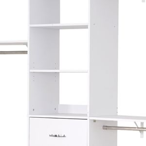 Sistema Moderno per Cabina Armadio con 3 Organizzatori in Legno ad Altezza Regolabile e 3 Cassetti Estraibili per l'Organizzazione dell'Armadio - Product Image 5