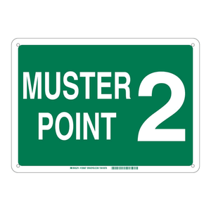 Panneau de signalisation d'urgence Brady Muster Point 2 haute visibilité pour zone d'assemblage intérieure/extérieure - Product Image 2