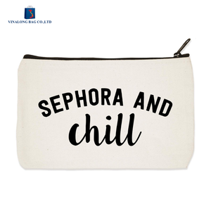 Vente flash - Pochette cosmétique en toile avec fermeture éclair - Unisexe - Sac à maquillage personnalisé - Fournisseur en gros d'usine - Product Image 2