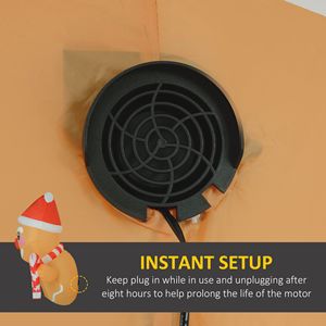 Decorazione Gonfiabile Natalizia da Esterno a Forma di Omino di Pan di Zenzero da 90 cm con Luci LED, Scatola Regalo e Bastoncino di Zucchero per Finestra - Product Image 6