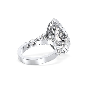Bague halo en or blanc 14 carats avec diamant de laboratoire HPHT CVD, prix de gros REYES Factory, pour femme, cadeau de fiançailles de luxe, bijoux fins - Product Image 4