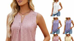 Top de Tirantes Finos sin Mangas con Encaje Calado Ecológico y Elegante para Mujer, Venta al por Mayor, Etiqueta Privada Personalizada - Product Image 3