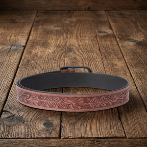 Ceinture en cuir occidentale gravée à motifs floraux, nouvelle collection, prix de gros, faible MOQ, pour hommes et femmes, avec boucle ardillon élégante - Product Image 3