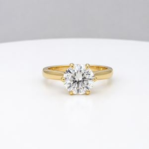 IGI Certified 2CT D VVS2 Lab Diamond Solitaire Ring en oro amarillo de 14KT Compromiso elegante Joyería fina - Product Image 1
