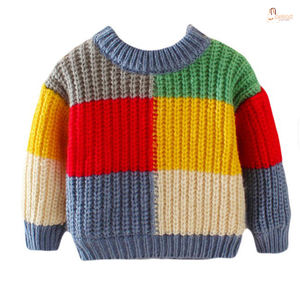 Cardigan en tricot doux pour garçons, col rond, manches bouffantes, écologique, anti-boulochage, 100% coton, épaisseur standard - Product Image 2