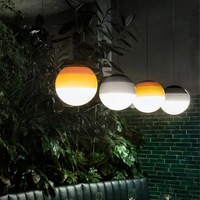 Lampu Gantung Kaca Patri Minimalis Nordik Gaya Krim Modern Kreatif Baru untuk Kamar Tidur, Ruang Makan, dan Meja Bar