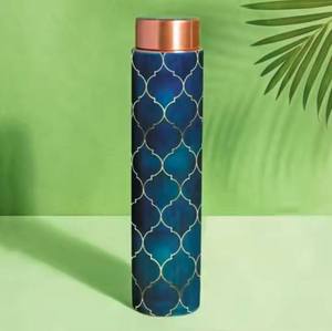 Bouteille d'eau en cuivre à dégradé vague océanique, moderne, imprimée, réutilisable, anti-fuite, bien-être, voyage, écologique, cadeau - Product Image 2