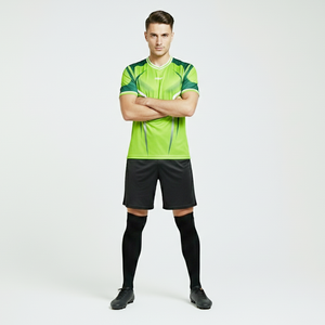 Camisetas de Fútbol de Poliéster de Secado Rápido en Color Verde Lorito, Diseño Personalizado, Sublimadas, Transpirables - Product Image 6