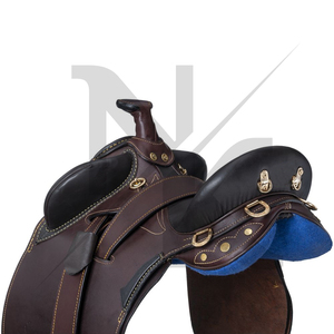 Selle de dressage professionnelle de qualité tournoi en cuir véritable australien, avec arceau en bois et blocs de genouillères personnalisables, couleurs variées - Product Image 3