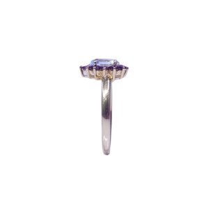 Wedding Wear 925 Sterling <b>Silver</b> Gold Plated Jewelry Blue Topaz <b>Garnet</b> Gemstone Women Wear Classic <b>Ring</b> - Product Image 2