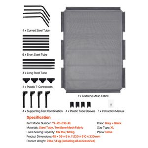 Lettino Rialzato Portatile per Cani con Telaio in Acciaio e Rete Traspirante in Teslin, per Cani di Taglia Grande, Uso Interno ed Esterno, Cuccia Premium per Animali Domestici - Product Image 6