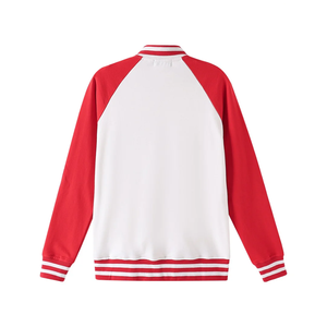 Veste universitaire en chenille pour femme Premium DST, blanche et rouge cramoisi, avec broderies et rubans, coupe-vent et chauffante pour l'extérieur - Product Image 2