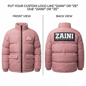Premium 320 GSM Polyester Taslan Men Puffer <b>Jacket</b> Dusty <b>Pink</b> Quilted Panel Design Custom Embroidery Print Logo OEM ODM - Product Image 1