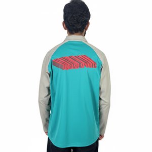 Polos transpirables de nuevo estilo con mangas largas y cuello vuelto en contraste, tela jersey larga, diseño liso, polos para hombre. - Product Image 2