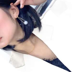 18K Pure <b>Gold</b> <b>Dangle</b> <b>Earrings</b> with Natural <b>Gold</b> Pearl Large Particles Bright <b>Gold</b> Color 11-12mm Round Slightly Flawed" - Product Image 5