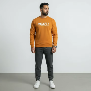 High Quality 100% Cotton Crew Neck Sweatshirt Custom Logo Full Sleeve Waterproof Breathable Modern Casual Wear Men - Product Image 1