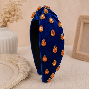 Serre-têtes tendance faits main personnalisés avec strass et perles nouées pour femmes, accessoires de mode pour cheveux, perles artisanales sur mesure - Product Image 3