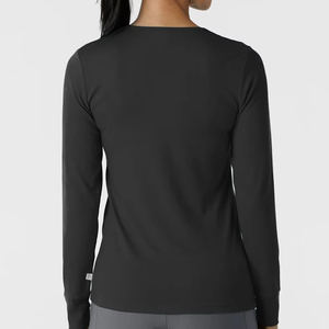 Hauts médicaux personnalisables pour femmes, uniformes sur mesure, chemises d'hôpital à manches longues, sous-vêtements d'infirmières, vente en gros - Product Image 5