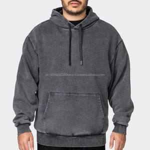 Sudaderas con capucha lavadas para hombre, ropa de calle con hombros caídos, sudaderas con bolsillo funcionales de gran tamaño vintage de algodón pesado, Sudadera con capucha para hombre - Product Image 4
