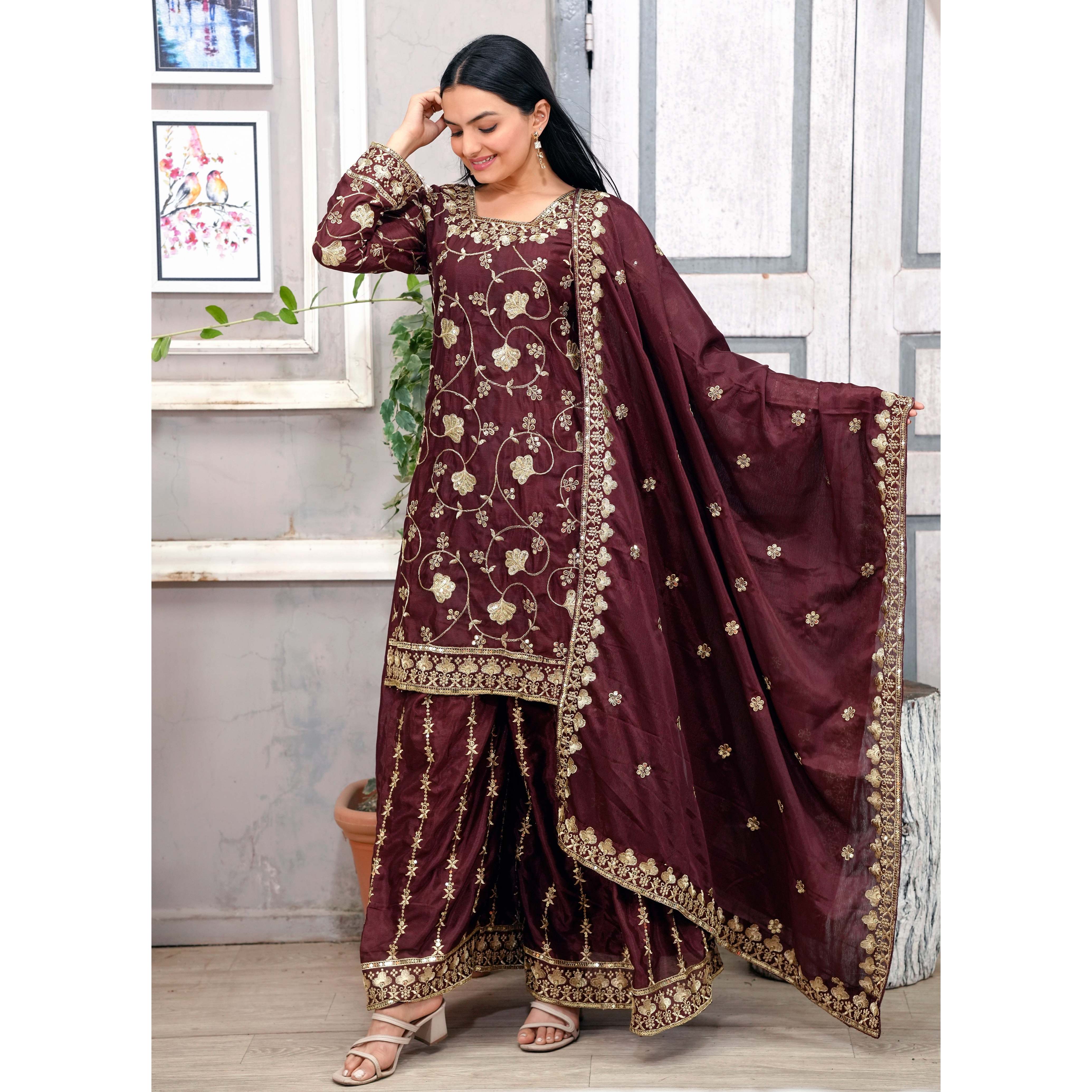 Wholesale Chiffon Sharara Ankle-Length Style & Soft Georgette Material |  Alibaba.com