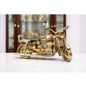 Mesa de Centro con Forma de Bicicleta de Latón con Acabado Antiguo, Decoración Vintage para el Hogar y la Sala de Estar - Product Image 1