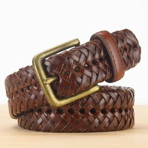 Nouvelle ceinture en cuir tressé à la main pour femme 2024, motif floral en alliage, respirante et tendance, vente en gros directe usine - Product Image 3