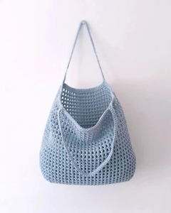 Nuevo Bolso Tote Bohemio de Ganchillo de Algodón con Patrón de Letras, Dos Asas, Ligero, Tamaño Personalizado, Bolso de Playa de Verano para Mujer - Product Image 2