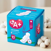 Serviettes hygiéniques ailées A+ Premium en coton doux et respirant, sensation nuage, pour peaux sensibles, super absorbantes, maxi, pour les règles.