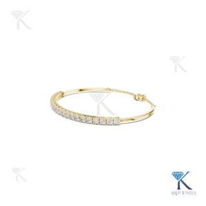 Adjustable Chain Lab Grown Diamond Filled Brilliant Cut 14K <b>Solid</b> <b>Gold</b> Fine Unisex Minimalist Luxury Jewelry Party Gift - Product Image 5