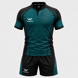 WARPRO Men's Rugby Jersey Set Short Sleeve Mandarin Collar Moisture Wicking <b>Athletic</b> Fit All Seasons Team Uniform - Product Image 6