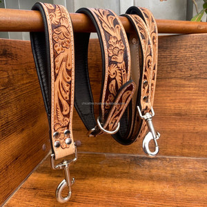 Luxury Genuine Leather Dog Harness Hand Tooled Personalized Pet Accessories-Cowhide Traffic Lead for Dog Training - Product Image 2