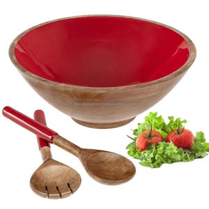 Saladier en émail rouge véritable Acacia Hotel Restaurant ensemble de bols à vaisselle décoratifs bols émaillés de haute qualité vaisselle - Product Image 1