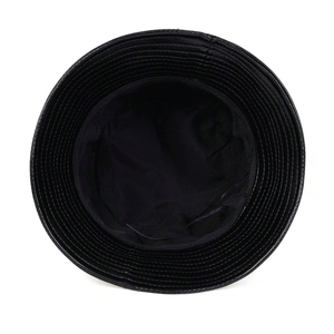 Chapeau Bob de Style Urbain en Cuir Véritable/PU de Haute Qualité, Casquette de Pêcheur à Large Bord Tendance, Unisexe, Protection Solaire Extérieure, Personnalisable - Product Image 3