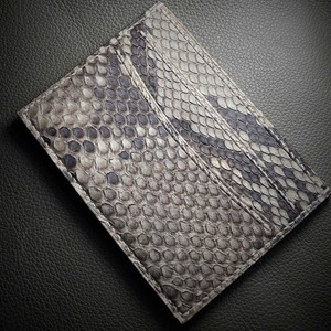 Handcraft Luxury Designer Slim Snake Genuine Leather Short Open Waterproof Business Card Holder <b>for</b> <b>Men</b> Daily Use - Product Image 1