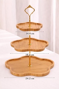 Support à dessert en bois en forme de fleur, trois niveaux, idéal pour les mariages et la décoration de table de boulangerie, vente en gros depuis l'Inde - Product Image 5