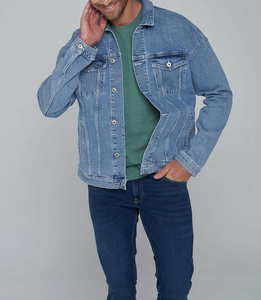 Veste en jean personnalisée pour hommes, manches régulières, style urbain, pour serveurs et cuisiniers – Écologique et personnalisable - Product Image 5