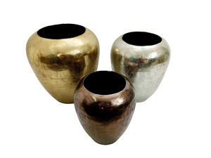 Vase en métal martelé, design moderne, fait main, pour mariage, baptême, centre de table irrégulier, décoration intérieure, haute qualité - Product Image 4