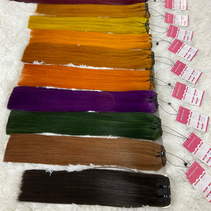 Livraison rapide usine en gros teint vietnamien couleur cheveux humains os cheveux raides tissage faisceaux en Stock - Product Image 1