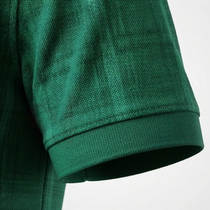 Polo à manches courtes pour homme, vert à carreaux, décontracté, coupe classique, boutons - Product Image 6
