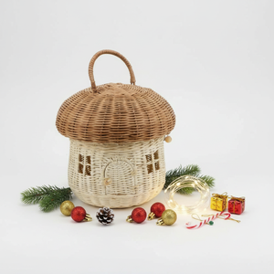 Cesta Decorativa de Ratán con Forma de Hongo, Tejida a Mano, Cesta de Almacenamiento Natural para Juguetes y Decoración del Hogar - Product Image 4