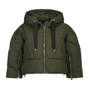 2026 Winter Solid Color Thick Zipper Both Sides Wear <b>Puffer</b> Sleeve <b>Crop</b> Top Vest <b>Puffer</b> <b>Jacket</b> Women Best Customized Trend - Product Image 1