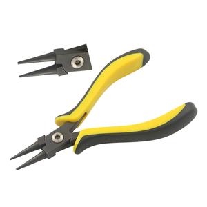 Nose <b>Pliers</b> 133mm Smooth Jaws Spring Yellow Black Rubber Grip Ergo Handles Lap Joint Jewelry Black Oxide Crimping Fishing - Product Image 1