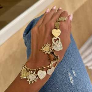 สร้อยคอรูปหัวใจห้อยประดับเพชรทรงกลม 14K ทองคำแท้ ฝังเพชรแบบ Pave พร้อมสร้อยยาว 18 นิ้ว ดีไซน์หรูหรา คลาสสิก เหมาะสำหรับงานแต่งงาน - Product Image 5