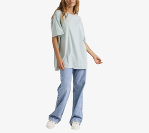 Camiseta de Cuello Redondo Oversize para Mujer, Tendencia 2026, Color Sólido, Corte Holgado, Manga Corta, 100% Algodón Jersey, Transpirable, para Todas las Temporadas - Product Image 2