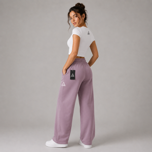Pantalons de survêtement à taille haute, coupe droite, personnalisés OEM/ODM, avec logo imprimé sur mesure, respirants, pour femmes. - Product Image 6