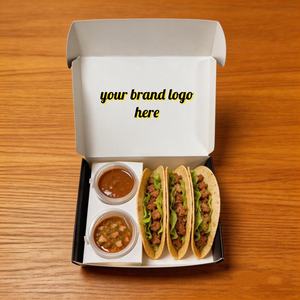 Personalized Eco Friendly Biodegradable Disposable Customized Tacos Takeaway Gift Packaging Food Paper <b>Box</b> with Dividers - Product Image 3
