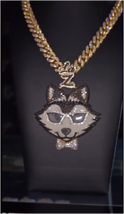 Collier Pendentif Tête de Loup 3D en Argent Sterling 925 Plaqué Or Blanc, Sertie de Diamants Moissanite VVS, Bijoux Hip Hop de Haute Qualité - Product Image 2